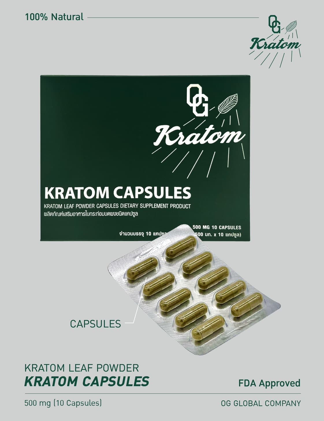 Kratom Capsules 10pc — additional view 1